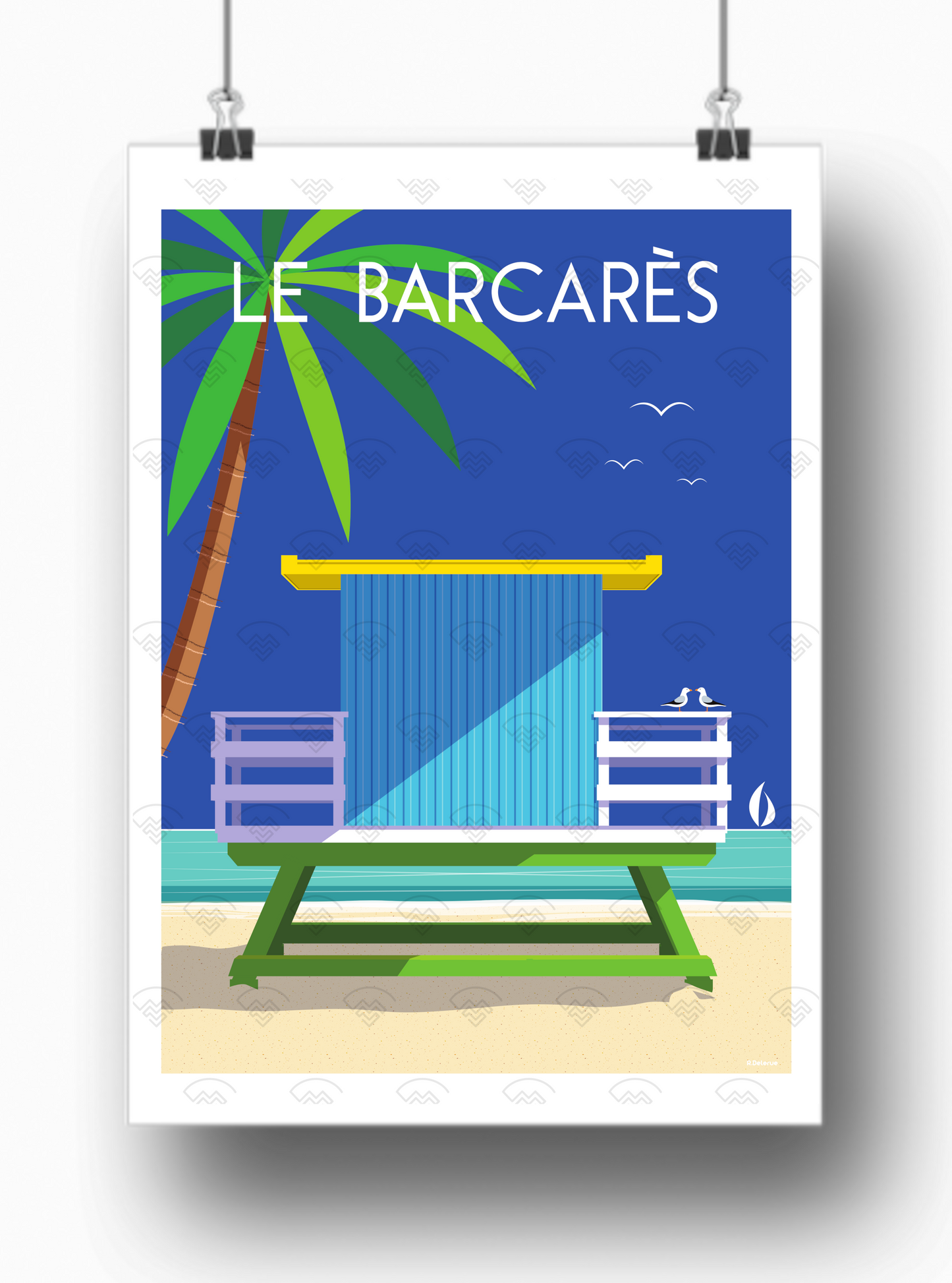 Affiche Barcarès - Cabanon de plage par Raphael Delerue
