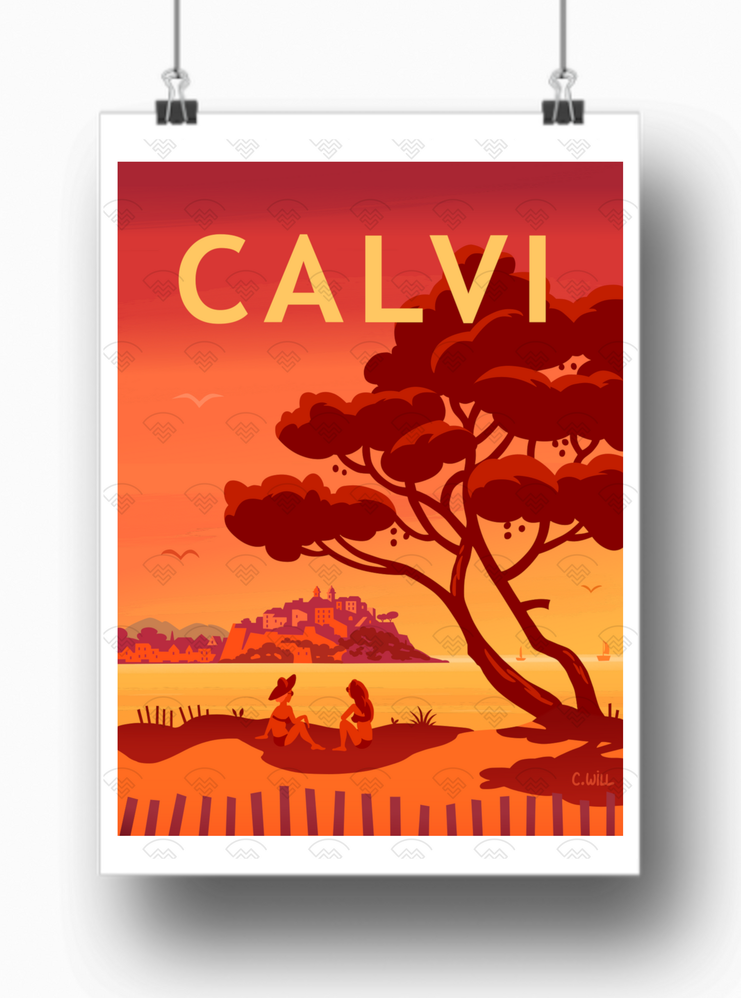 Affiche Calvi de nuit par C.WILL