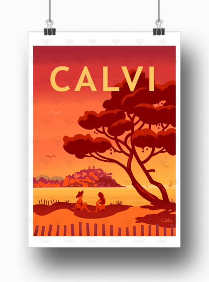 Affiche Calvi de nuit par C.WILL