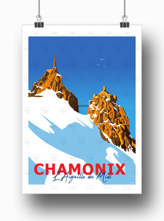 Affiche Chamonix Aiguille du midi D
