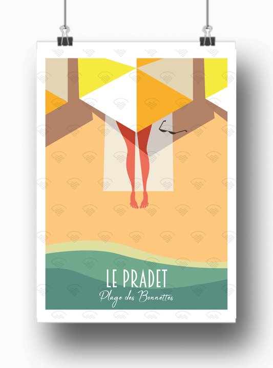 Affiche Le Pradet - Plage des Bonnettes