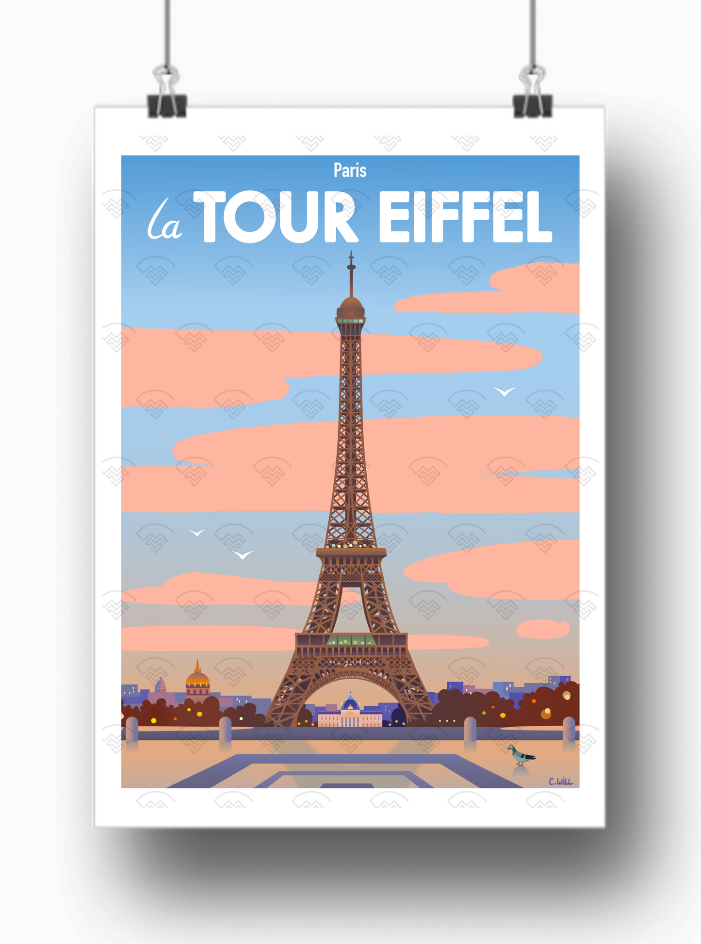 Affiche Paris - Tour Eiffel par C.WILL