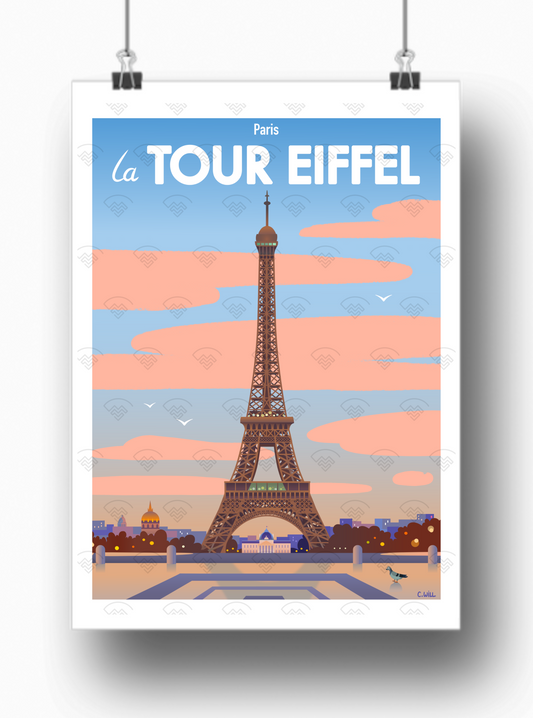 Affiche Paris - Tour Eiffel par C.WILL