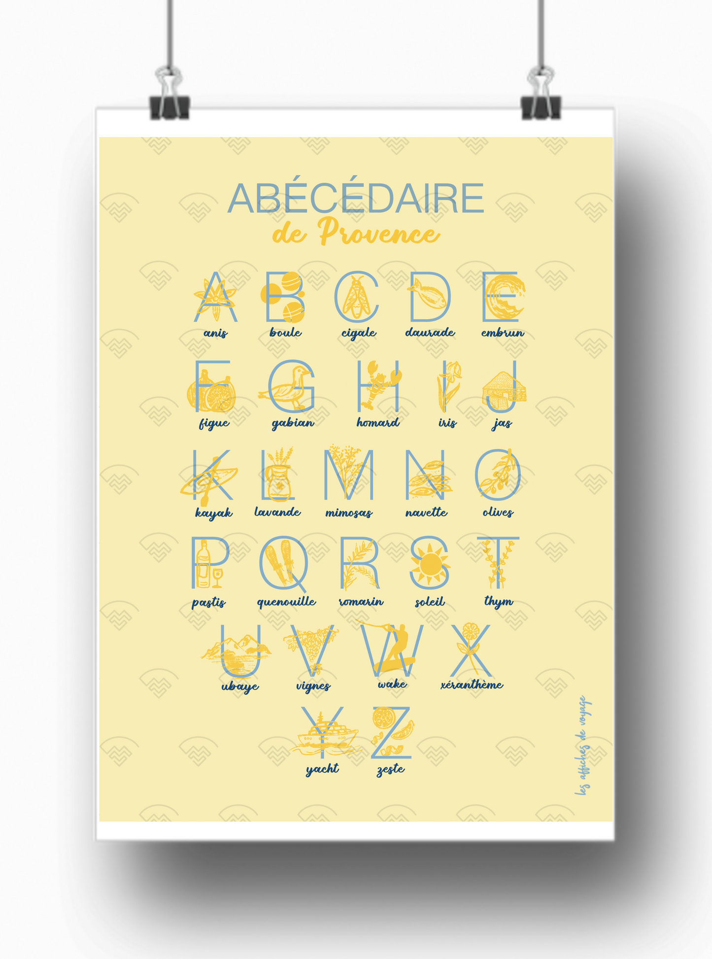 Affiche Abécédaire de Provence par Les Affiches de Voyage