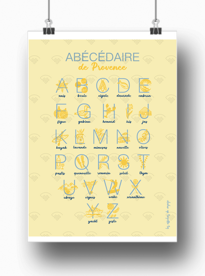 Affiche Abécédaire de Provence par Les Affiches de Voyage
