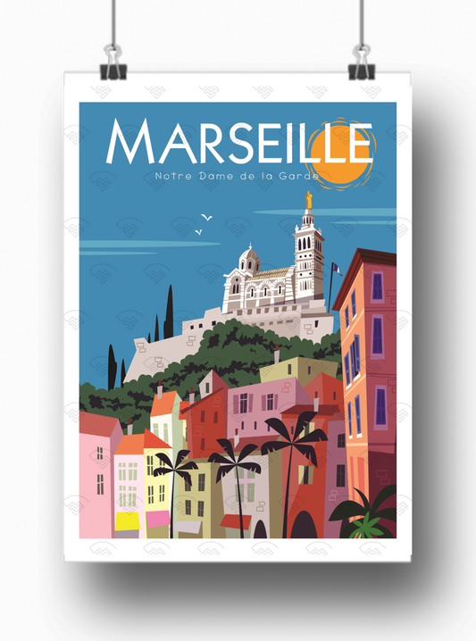 Affiche Marseille - La Bonne Mère par Gary Godel