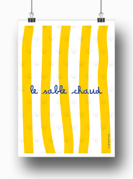 Affiche Le sable chaud par les Affiches de Voyage