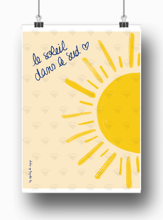 Affiche Le soleil dans le sud par les Affiches de Voyage
