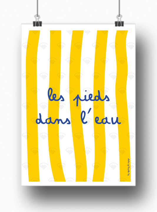 Affiche Les pieds dans l'eau par les Affiches de Voyage