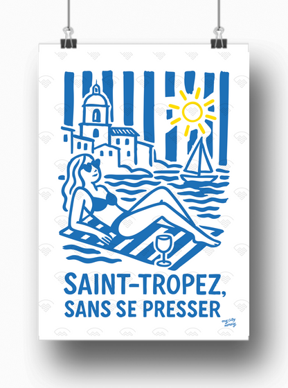 Affiche Saint-Tropez - Sans se presser par My City Memory