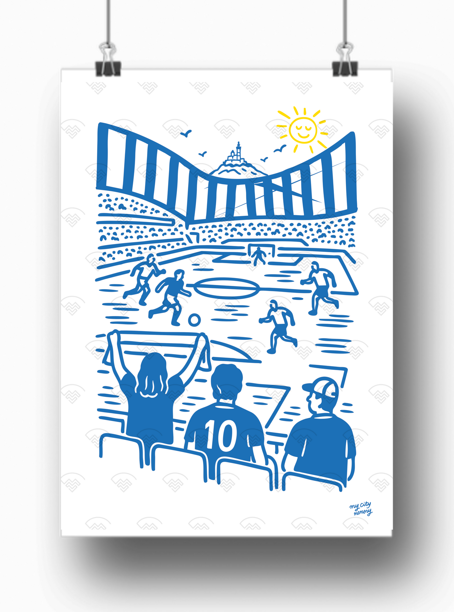 Affiche Marseille - Vélodrome par My City Memory