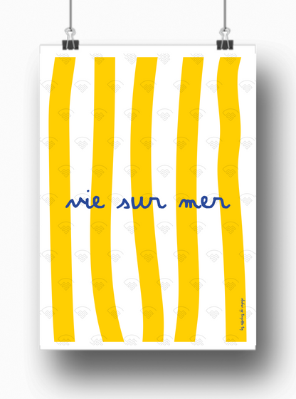 Affiche Marseille avec vie sur mer par Les Affiches de Voyage