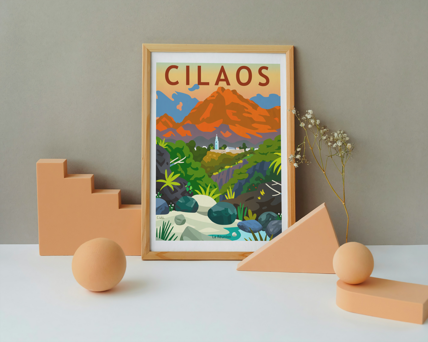 Affiche Cilaos par C.WILL