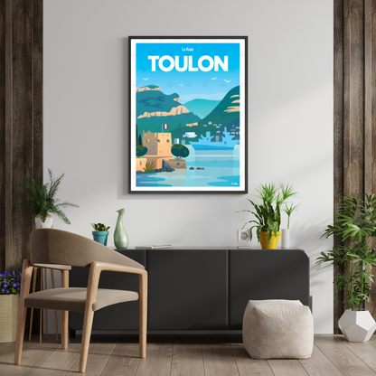 Affiche Toulon - La Rade par C.WILL