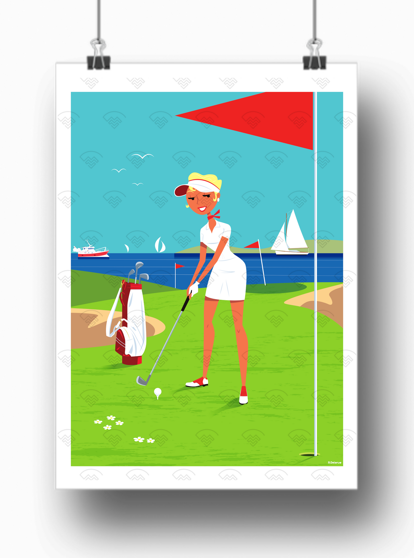 Affiche partie de golf de Raphaël Delerue