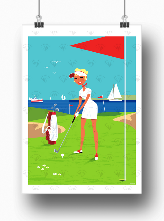 Affiche partie de golf de Raphaël Delerue