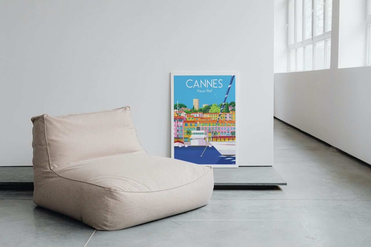 Affiche Cannes - Vieux port de Raphael Delerue