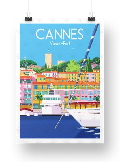Affiche Cannes - Vieux port de Raphael Delerue
