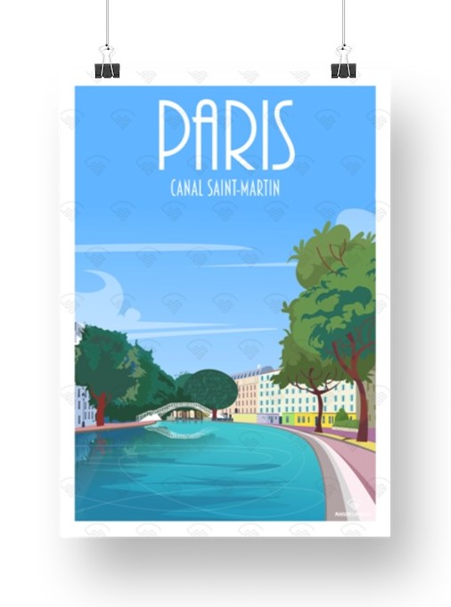 Affiche Paris - Canal Saint-Martin