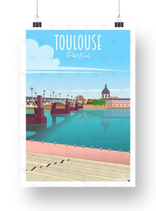 Affiche Toulouse - Pont-Neuf
