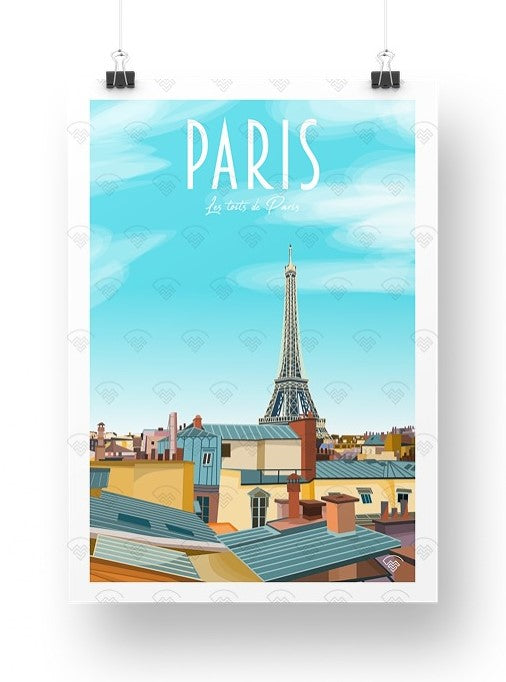 Affiche Paris - Vue des toits