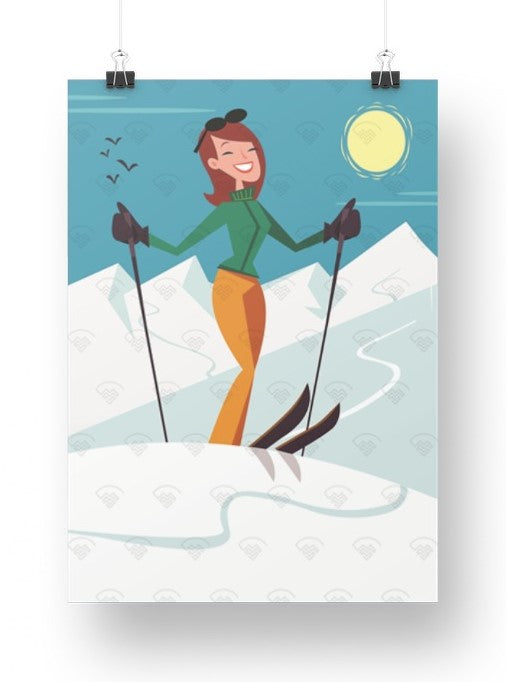 Mon affiche personnalisée - La skieuse par Gary Godel